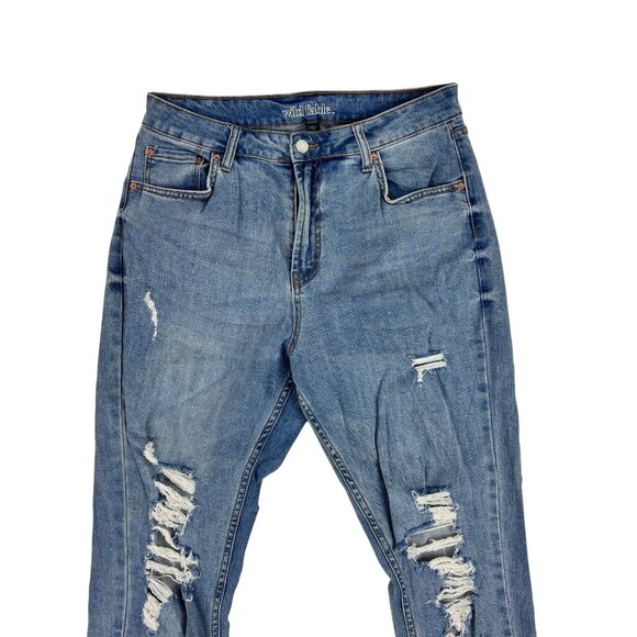Wild Fable High Rise Mom Jeans Womens Size 10 Distressed Light Wash Blue Denim - Picture 3 of 13